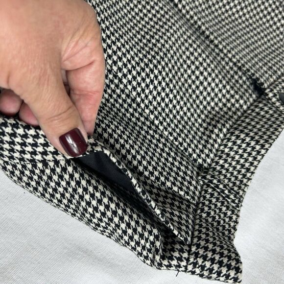 Womens Talbots Vintage Wool Black/White Houndstooth Lined Pants Cuffed Size 12 - Picture 4 of 13